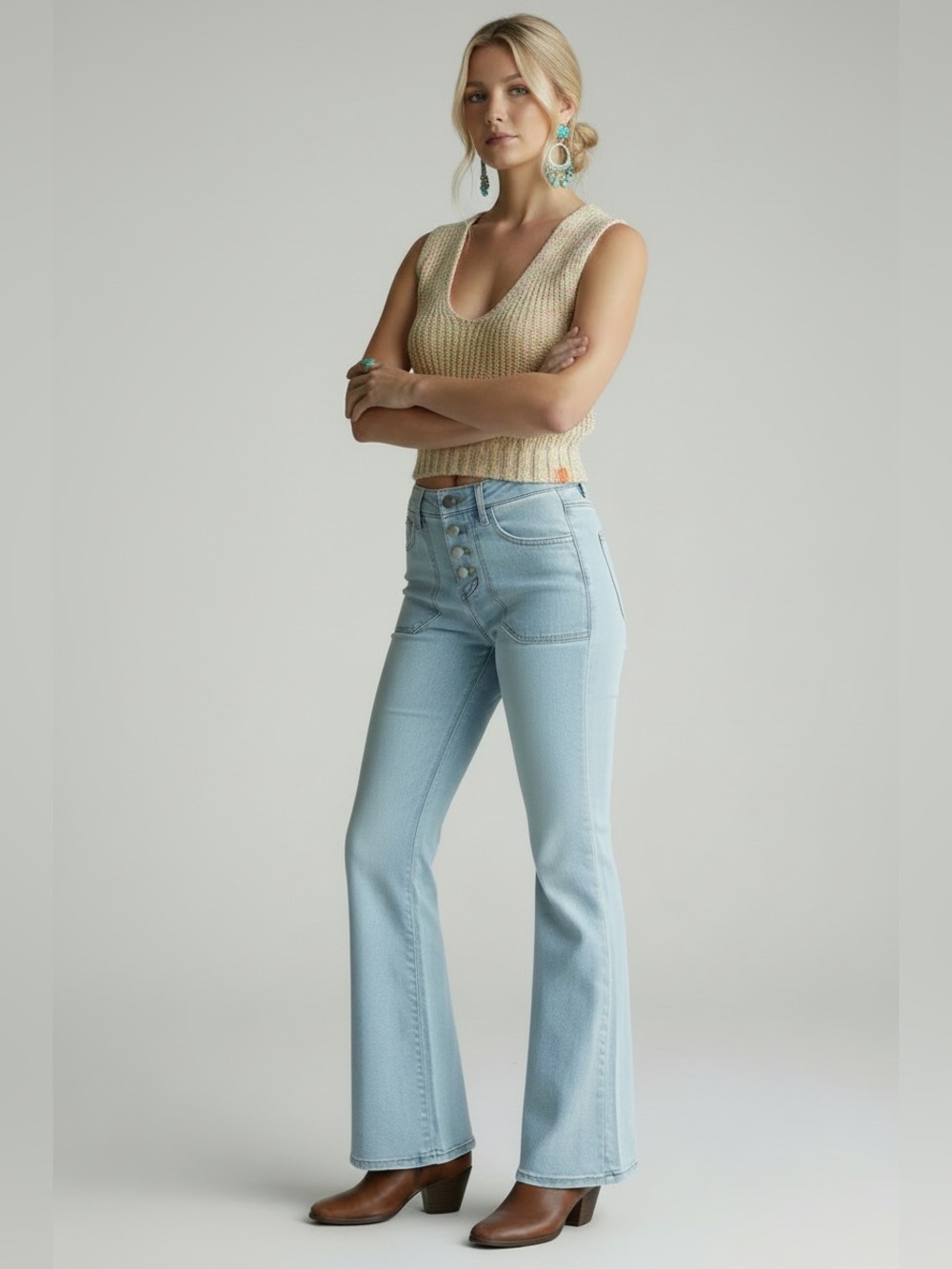 BDG Pastel Multi-Color Knit Cropped Tank